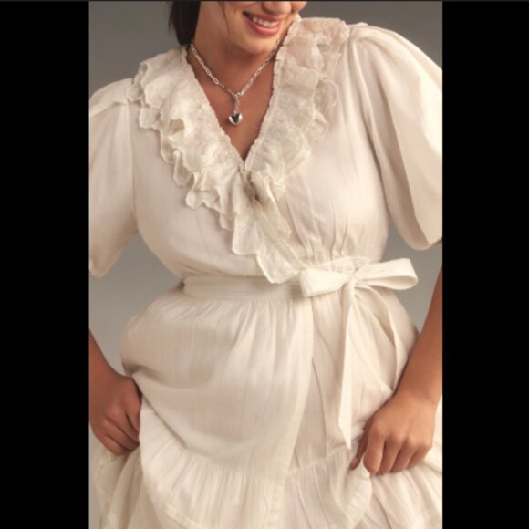 Brand New Love the Label Short-Sleeve Ruffled Tiered Wrap Maxi Dress - Picture 9 of 16